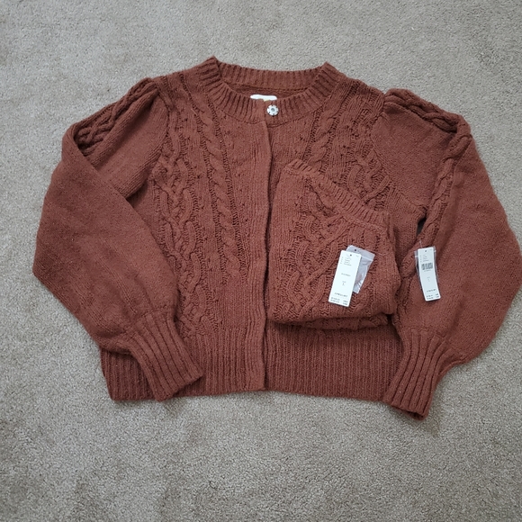 Set Anthropologie * Maeve  Cardigan Sweater and Top (2 piece) size L - Picture 8 of 9